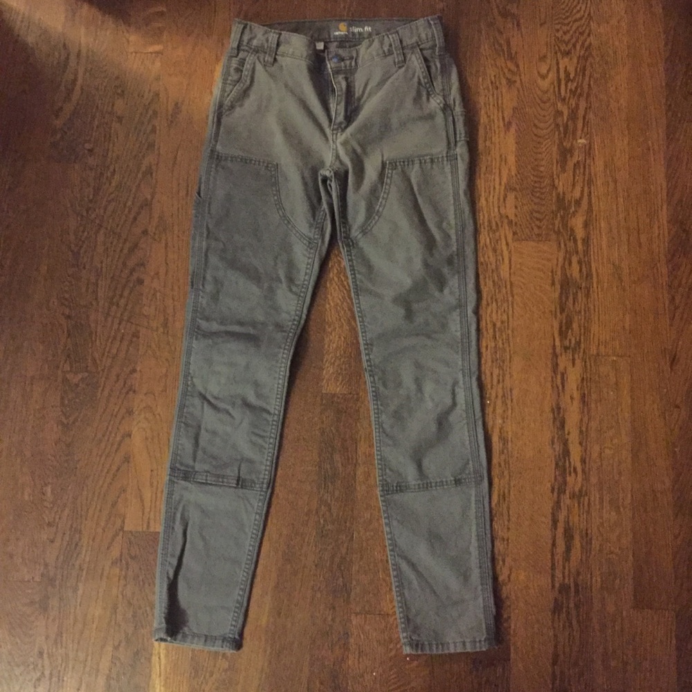 Carhartt Gray Double Knee Carpenter Work Pants (2)